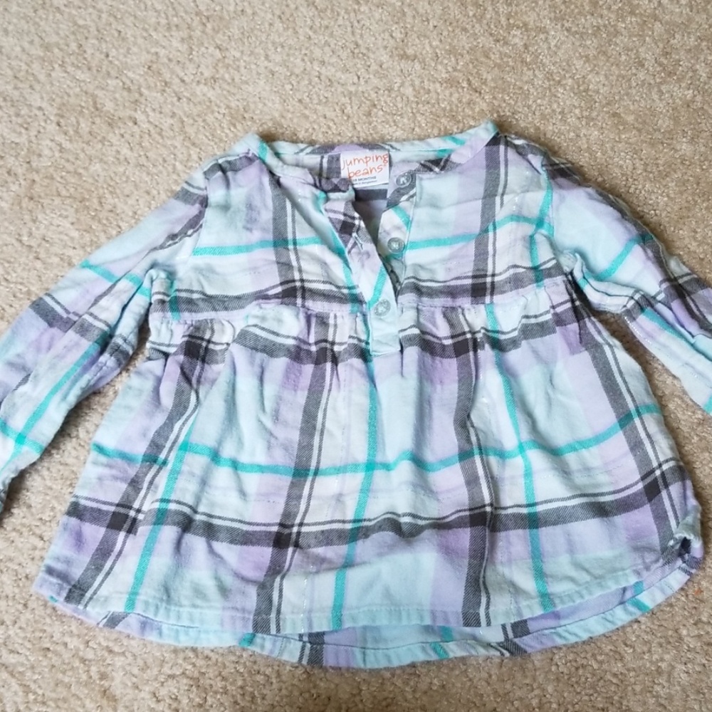 Purple grey blue long sleeve top